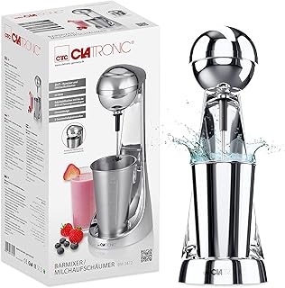 Clatronic staafmixer en melkopschuimer | Smoothie Maker | 650 ml roestvrijstalen beker | praktische bekerhouder | blender...