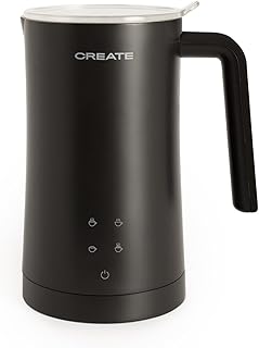 CREATE Milk Froster, elektrische melkopschuimer, zwart, touchscreen, 4 automatische programma's, veiligheidssymbool, 350 m...