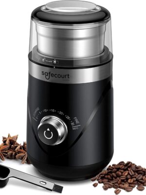 Koffie Safecourt Kitchen Elektrische Koffiemolen pro - Hoogwaardige Elektrische Koffiemolen - Zwart