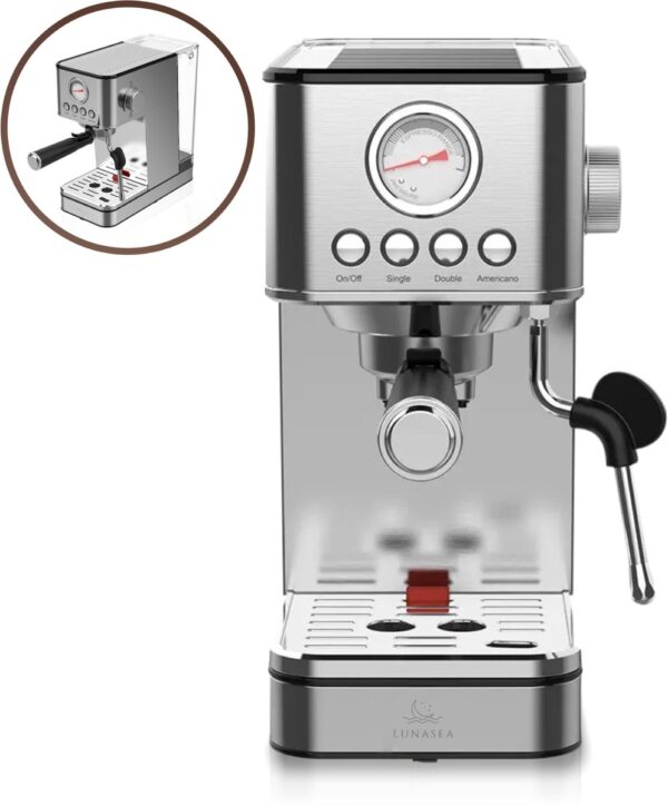 Koffie LunaSea's Pistonmachine - Espressomachine - Koffiezetapparaat - Koffiemachine - Modern design 2023 - Klein formaat