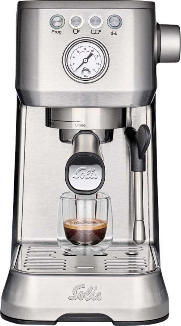 Koffie Solis Barista Perfetta Plus 1170 V2 Pistonmachine - Espressomachine - Koffiemachine met Bonen - Zilver