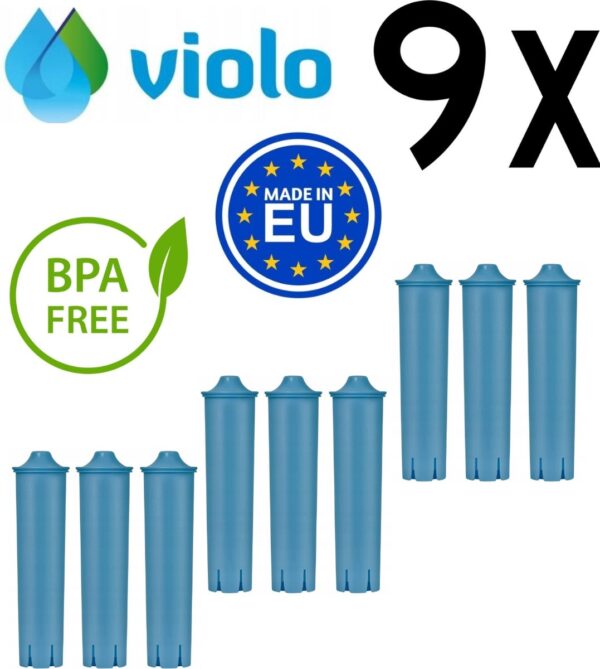 Koffie 9x VIOLO waterfilter voor Jura koffiemachines - vervanging voor het Jura Claris Blue filter 9 stuks