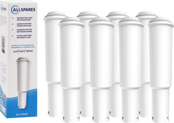Koffie AllSpares waterfilter (8x) geschikt voor JURA IMPRESSA koffiemachines vervangingsfilter voor JURA White 60209