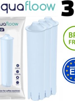 Koffie AquaFloow Blau waterfilter voor JURA koffiemachines 3 st. Filtervervanging: Jura Blauw. Levensduur filter: ongeveer 480 kopjes of 60 liter water.