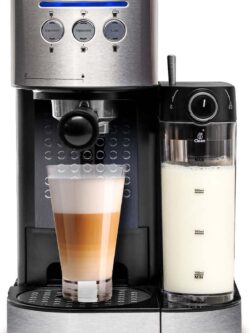 Koffie BluMill Koffiemachine - Pistonmachine - Incl. automatische melkschuimer - Zilver