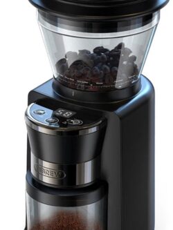 Koffie Coffee Grinder - Koffie Maler - Elektrische Koffiemolen Van Roestvrij Staal - 200 W - Professionele Molen voor 14 Kopjes - Bonenmaler met 18 Maalgraden - Zwart