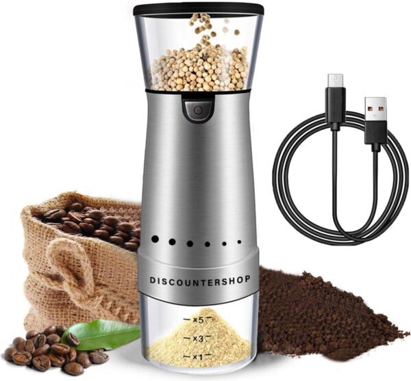 Koffie Koffiemolen elektrisch met USB kabel - Compacte koffiemolen Geschikt voor kruiden , granen en koffiebonen - Elektrische koffiemolen