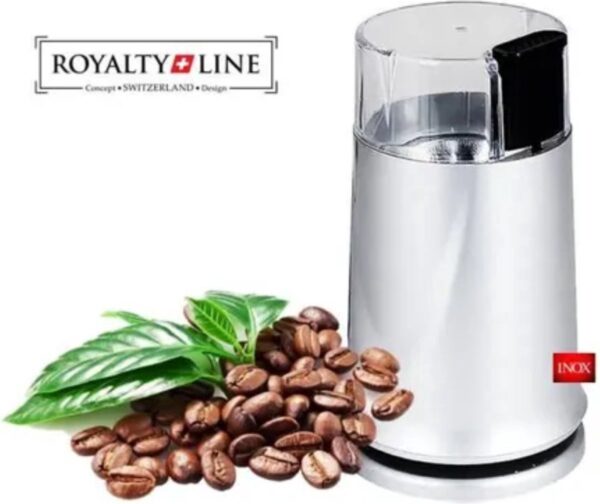 Koffie Royalty Line® CG150 Elektrische koffiemolen - One touch Bediening - Koffiemolen Electrisch - Kruidenmolen - Coffee Grinder- 150W - Wit
