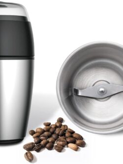 Koffie Royalty Line® CGE200 Elektrische Koffiemolen - 200W - Koffiebonen Maler - 70gr - Zwart/RVS