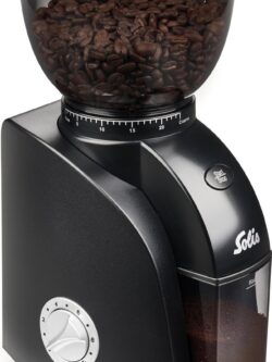 Koffie Solis Scala Zero Static 1662 Koffiemolen Elektrisch - Koffiemaler met 24 Maalinstellingen - Coffee Grinder - Antistatisch - Zwart